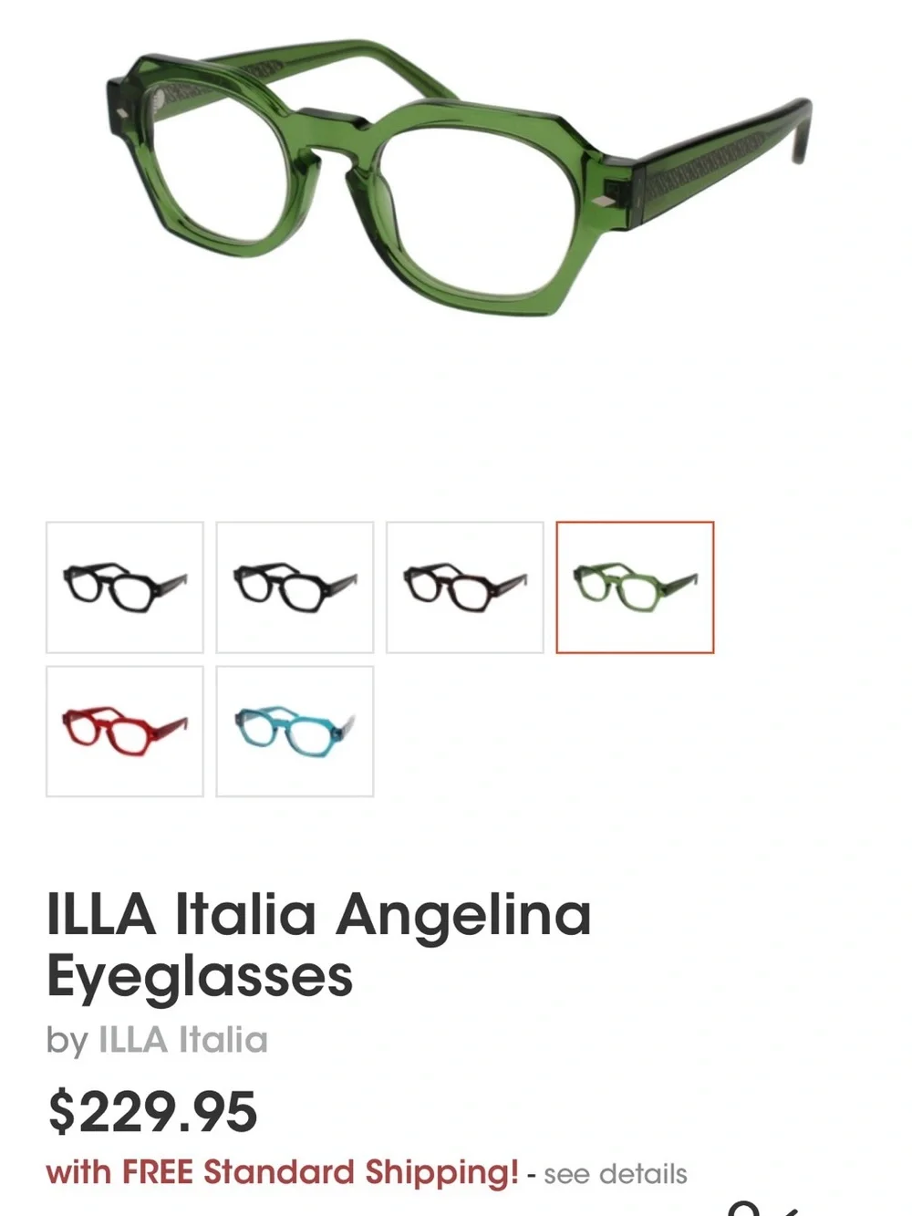Illa Italian Green Optical Glasses and two pair of Eye Phonics